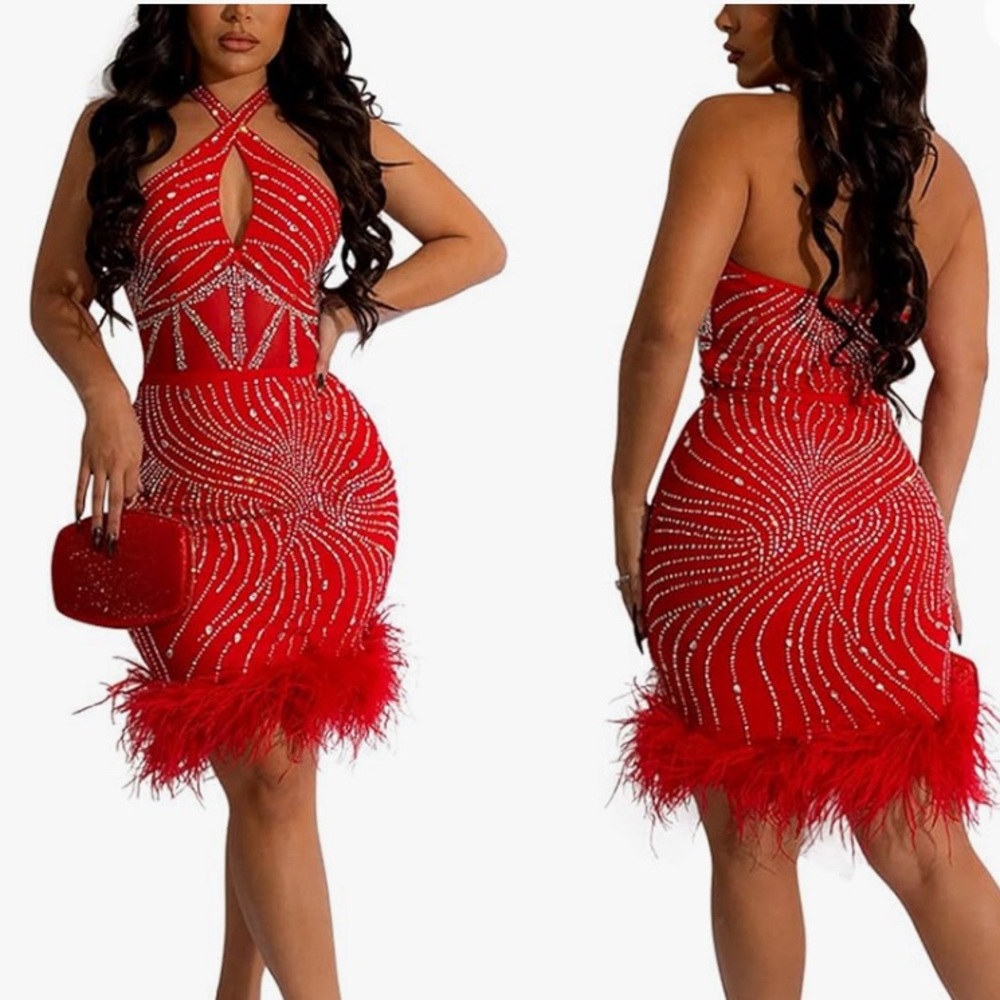 This midi dress is a stunning choice for a dinner party or clubwear.